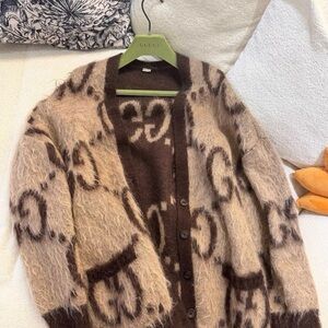 Gucci Beige and Brown Cardigan